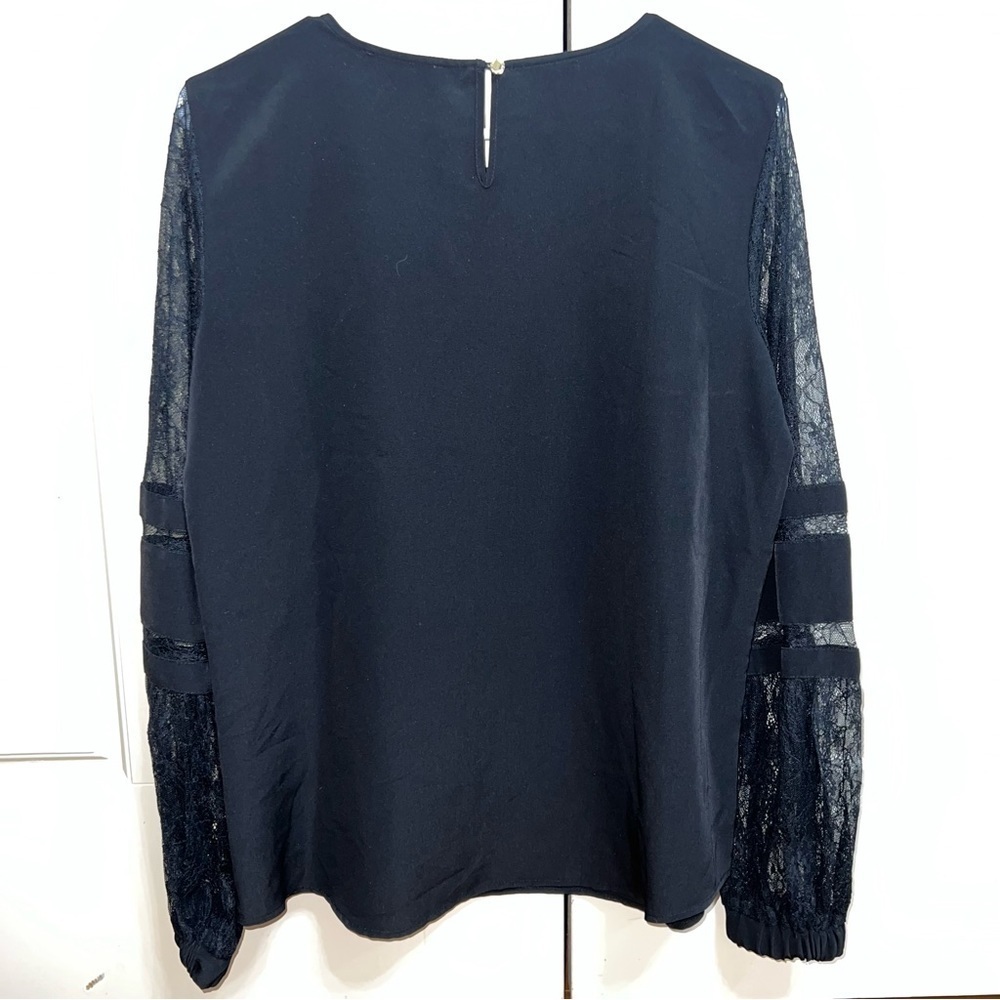 Calvin Klein Black Long Sleeve Lace Blouse Size Medium - Picture 8 of 11